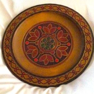 Vintage Spoldzielnia Rzemieslnicza Carved Wood Folk Art Plate
